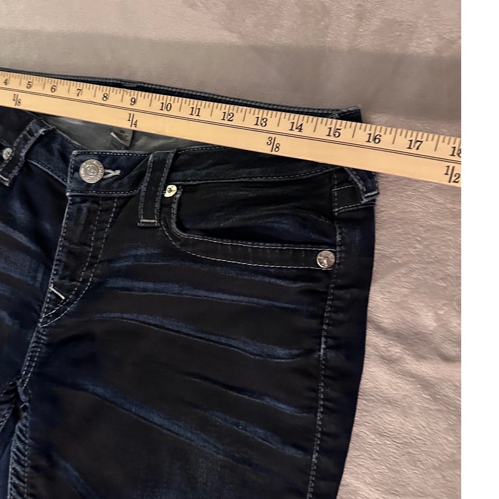 True Religion Womens Dark Wash Knee Length Bermuda Denim Shorts Size 30 Y2K - Picture 4 of 8